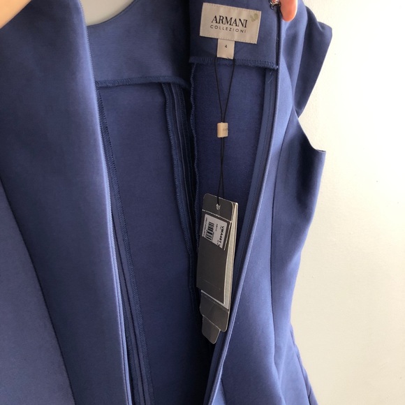 NWT Armani Collezioni PE 2017 Blue silk dress 4 - Picture 7 of 8